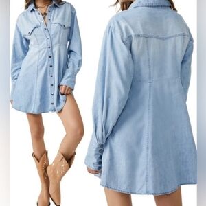 Free People We the Free Sammie Mini Denim Dress Size Small